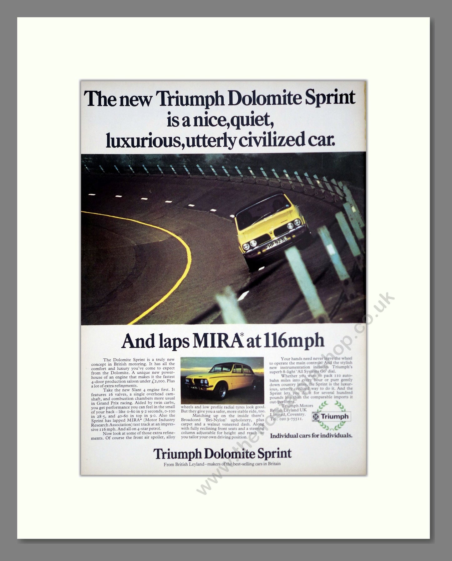 Triumph - Dolomite Sprint. Vintage Advert 1973 (ref AD61455)