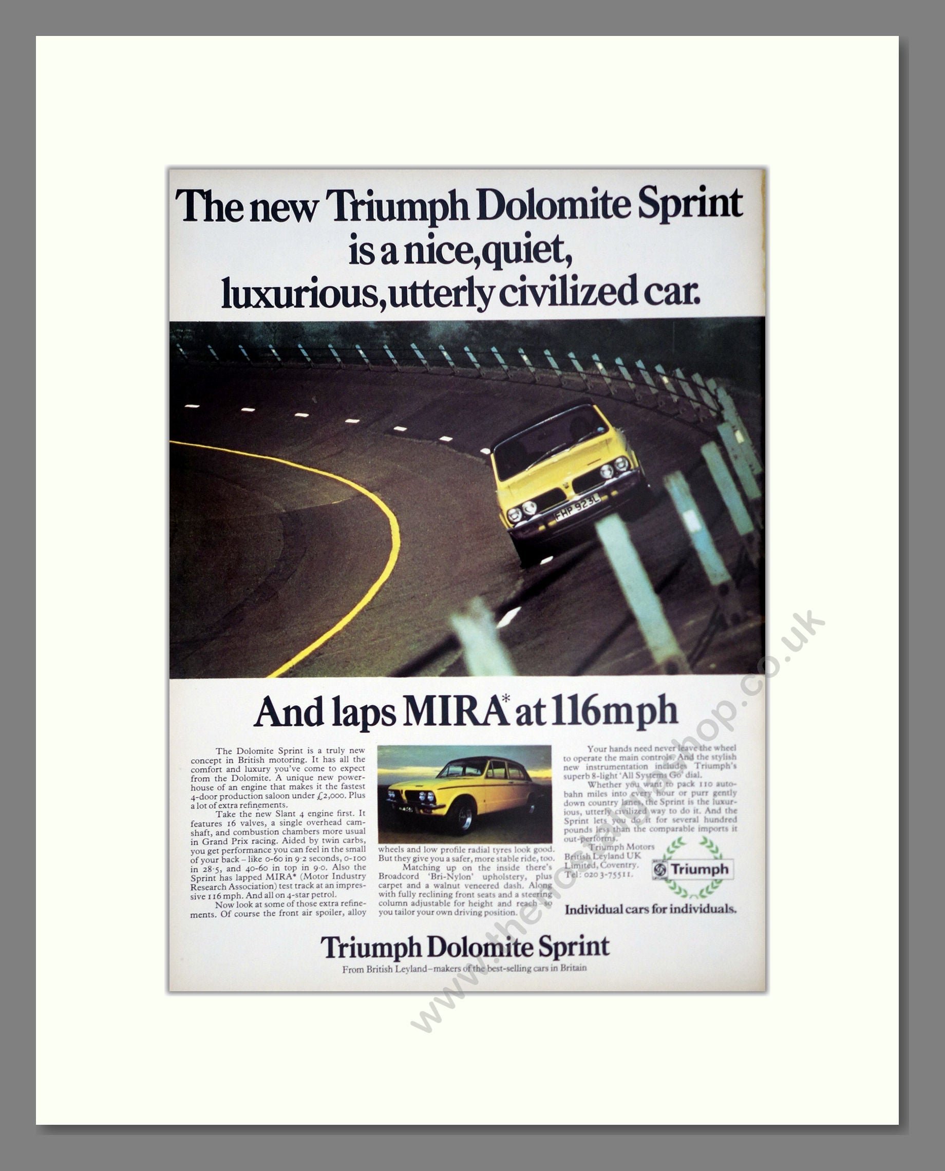 Triumph - Dolomite Sprint. Vintage Advert 1973 (ref AD61455)