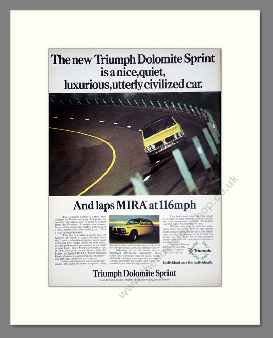 Triumph - Dolomite Sprint. Vintage Advert 1973 (ref AD61455)