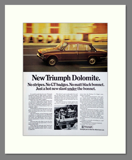 Triumph - Dolomite. Vintage Advert 1972 (ref AD61462)