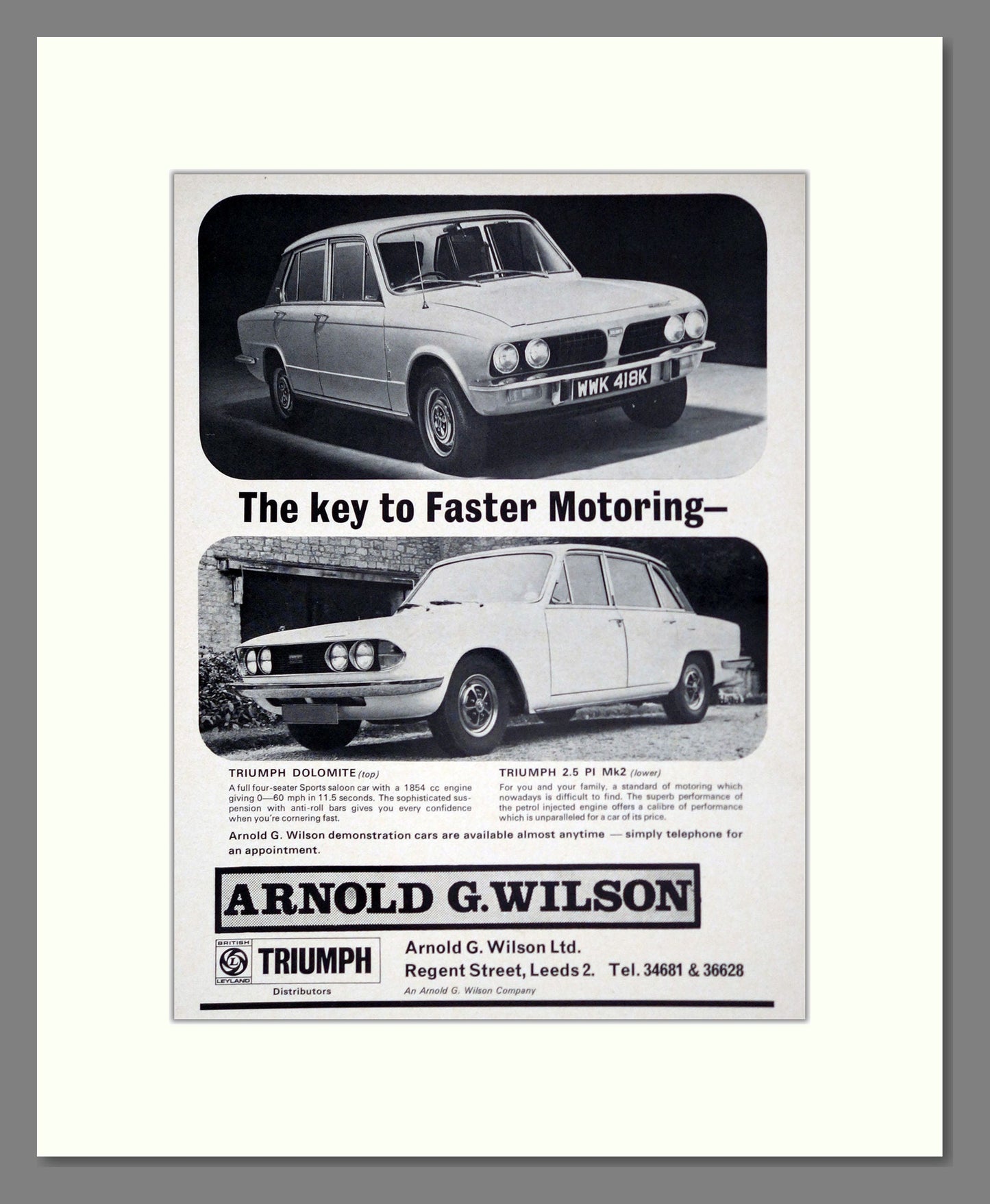 Triumph - Dolomite / 2.5 PI Mk2. Vintage Advert 1973 (ref AD61465)
