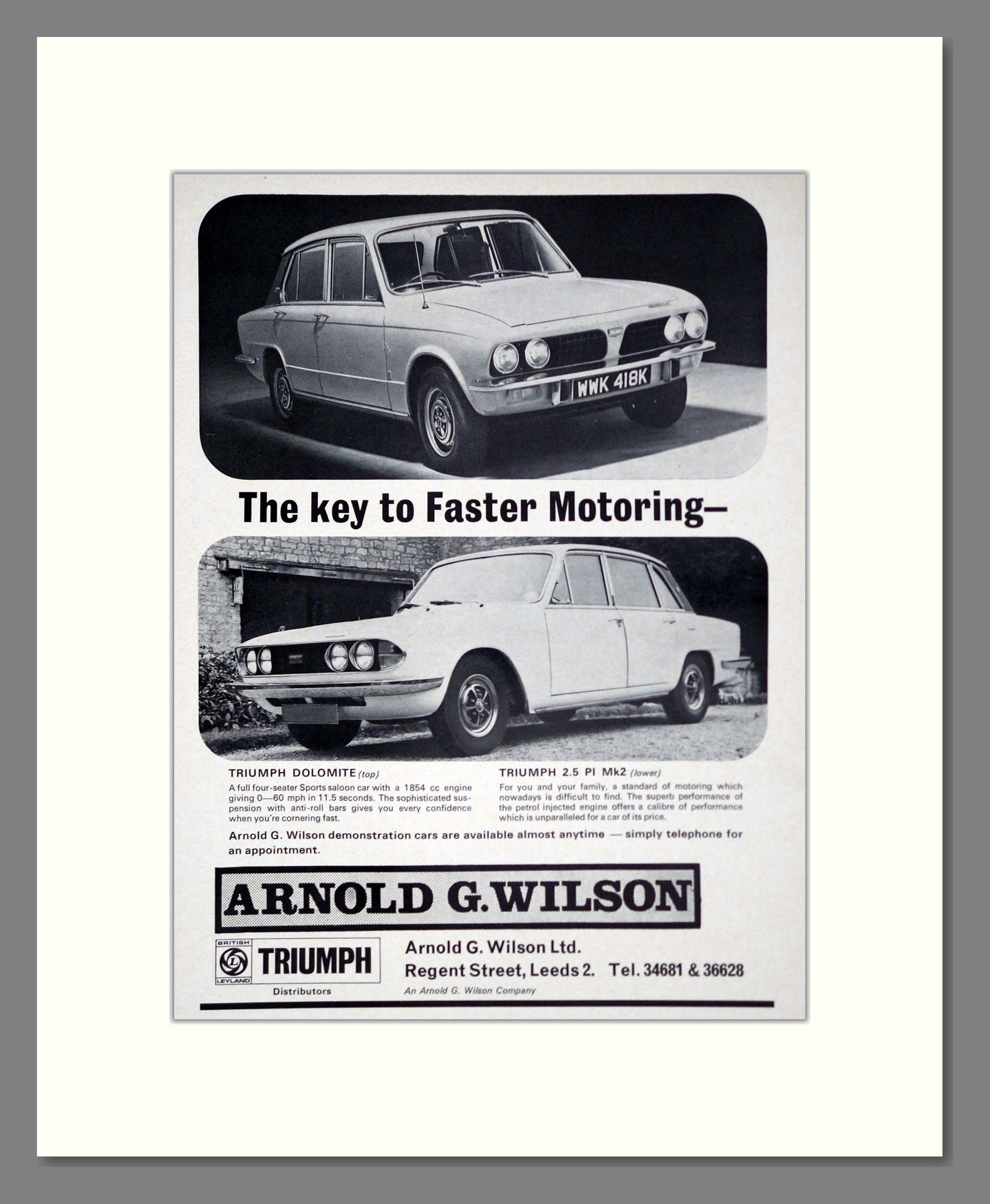 Triumph - Dolomite / 2.5 PI Mk2. Vintage Advert 1973 (ref AD61465)