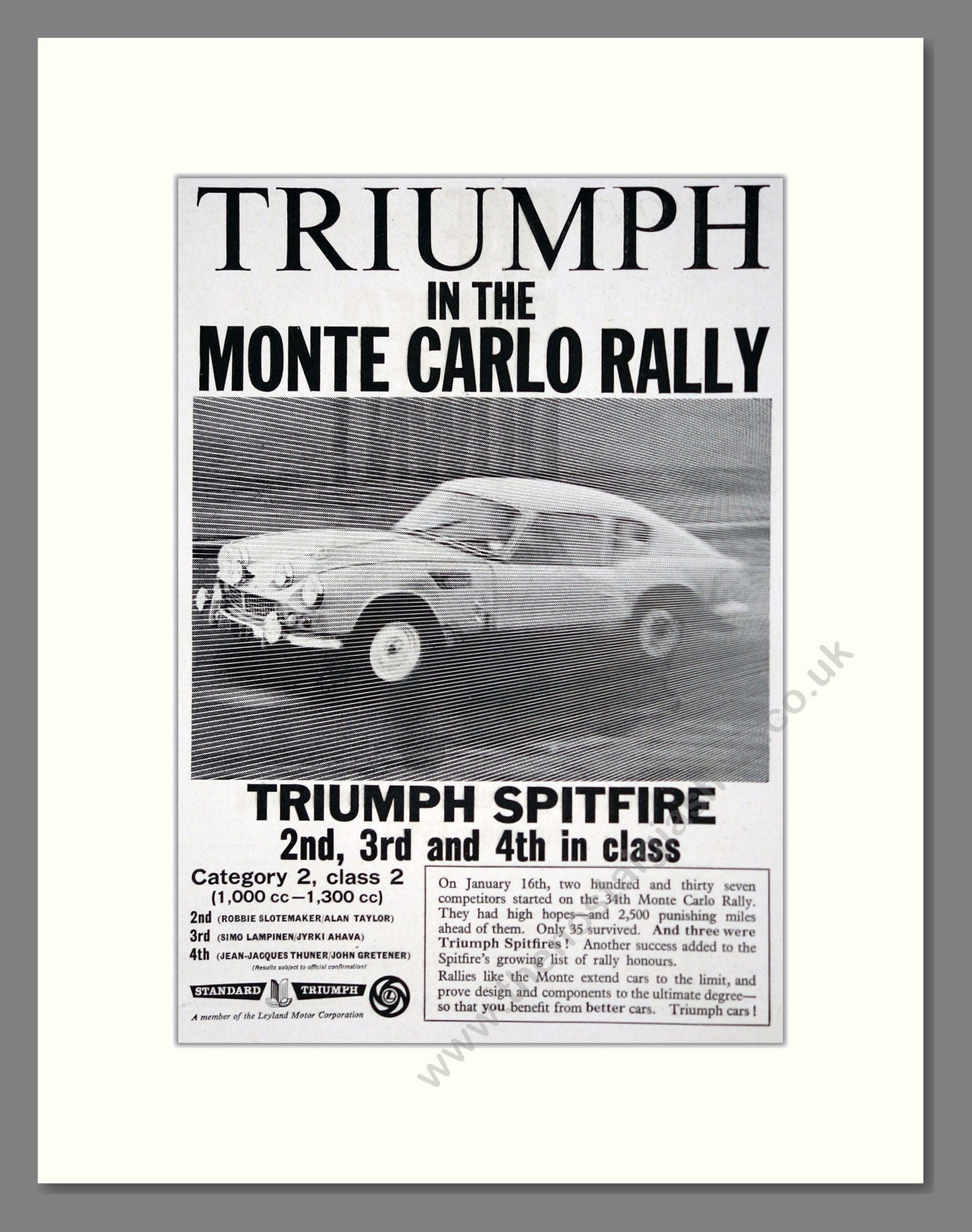 Triumph - Spitfire. Vintage Advert 1965 (ref AD61481)