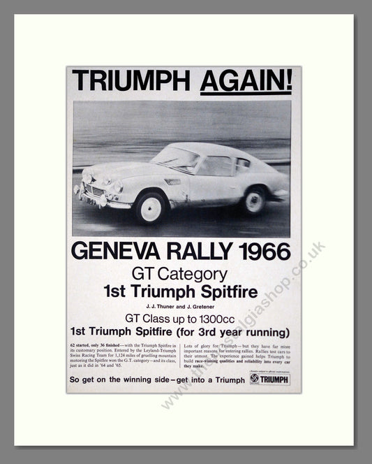 Triumph - Spitfire. Vintage Advert 1966 (ref AD61482)