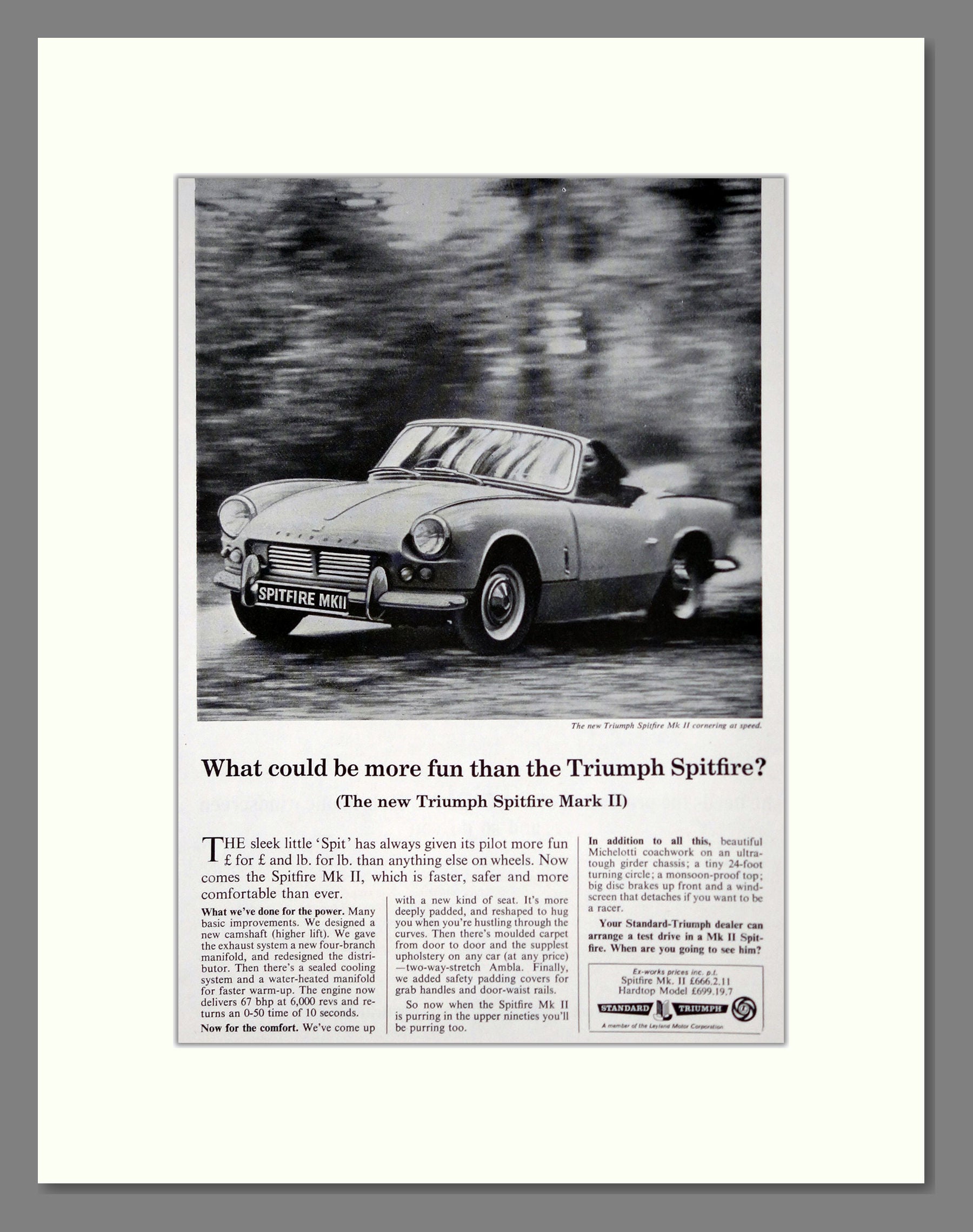 Triumph - Spitfire Mk2. Vintage Advert 1965 (ref AD61486) – The ...
