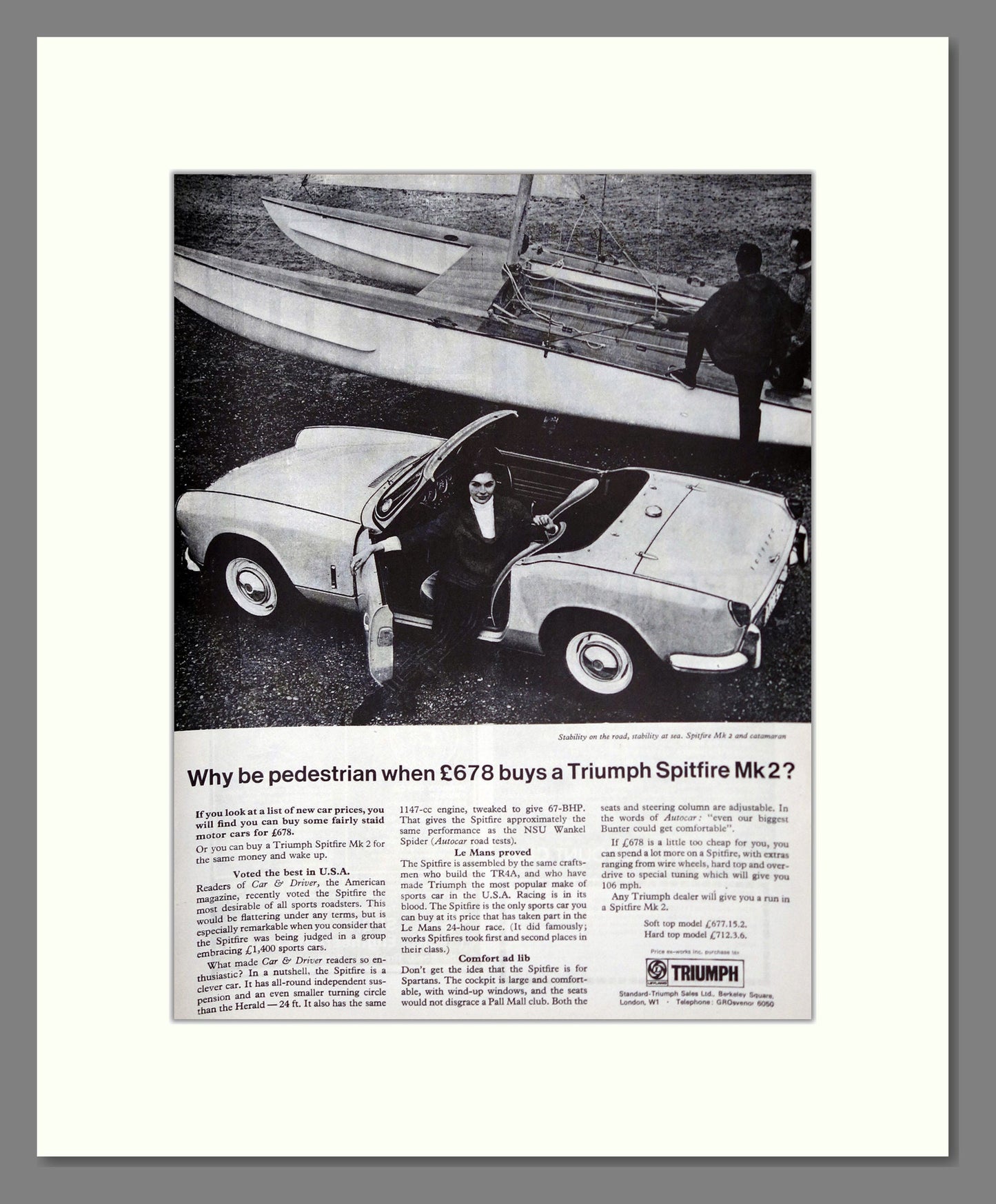 Triumph - Spitfire Mk2. Vintage Advert 1966 (ref AD61497)
