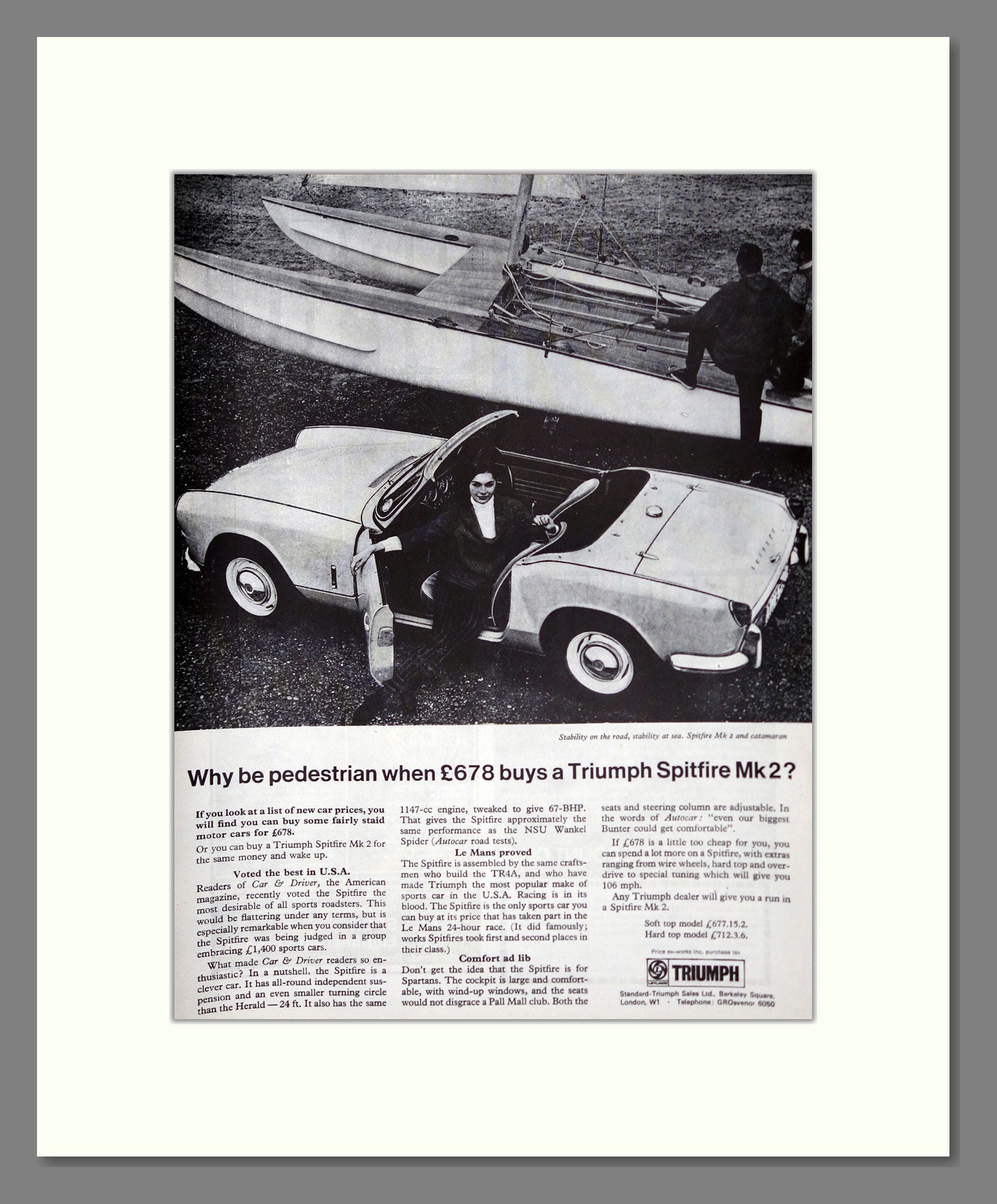 Triumph - Spitfire Mk2. Vintage Advert 1966 (ref AD61497)