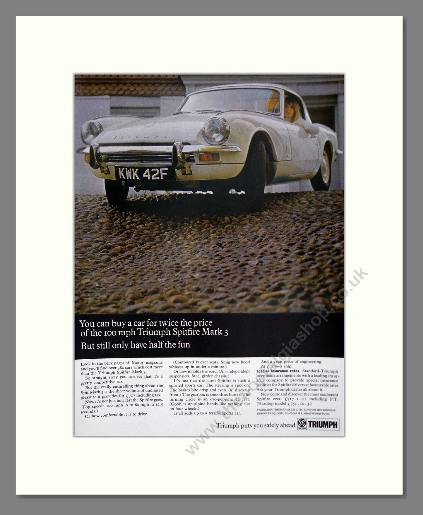 Triumph - Spitfire Mk3. Vintage Advert 1968 (ref AD61499)