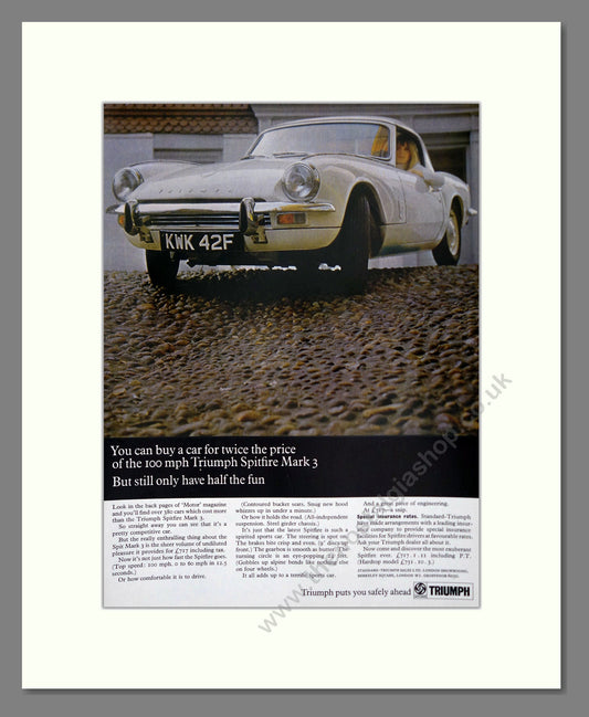 Triumph - Spitfire Mk3. Vintage Advert 1968 (ref AD61499)