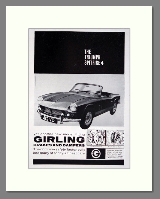 Triumph - Spitfire 4. Vintage Advert 1963 (ref AD61501)