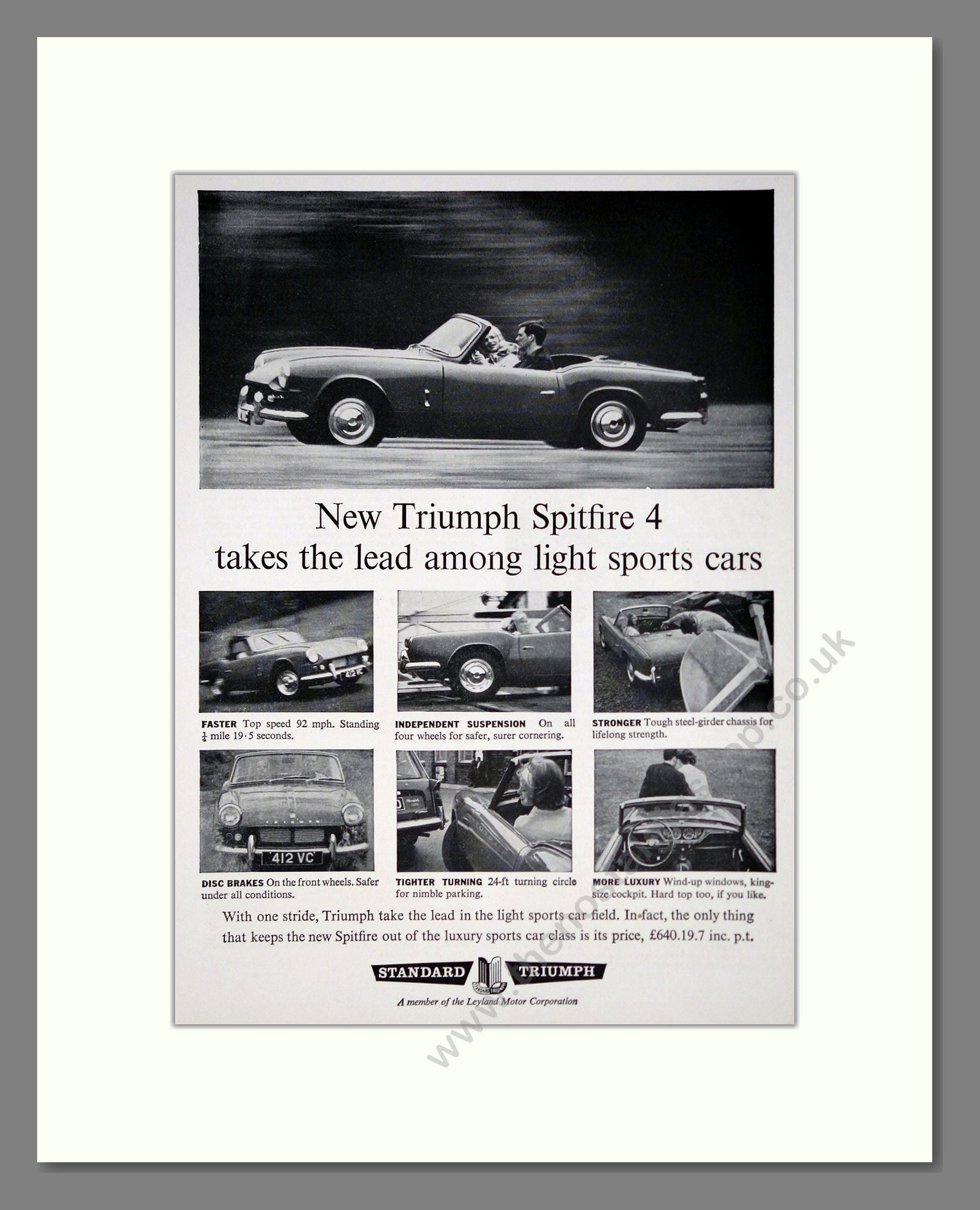 Triumph - Spitfire 4. Vintage Advert 1964 (ref AD61502)