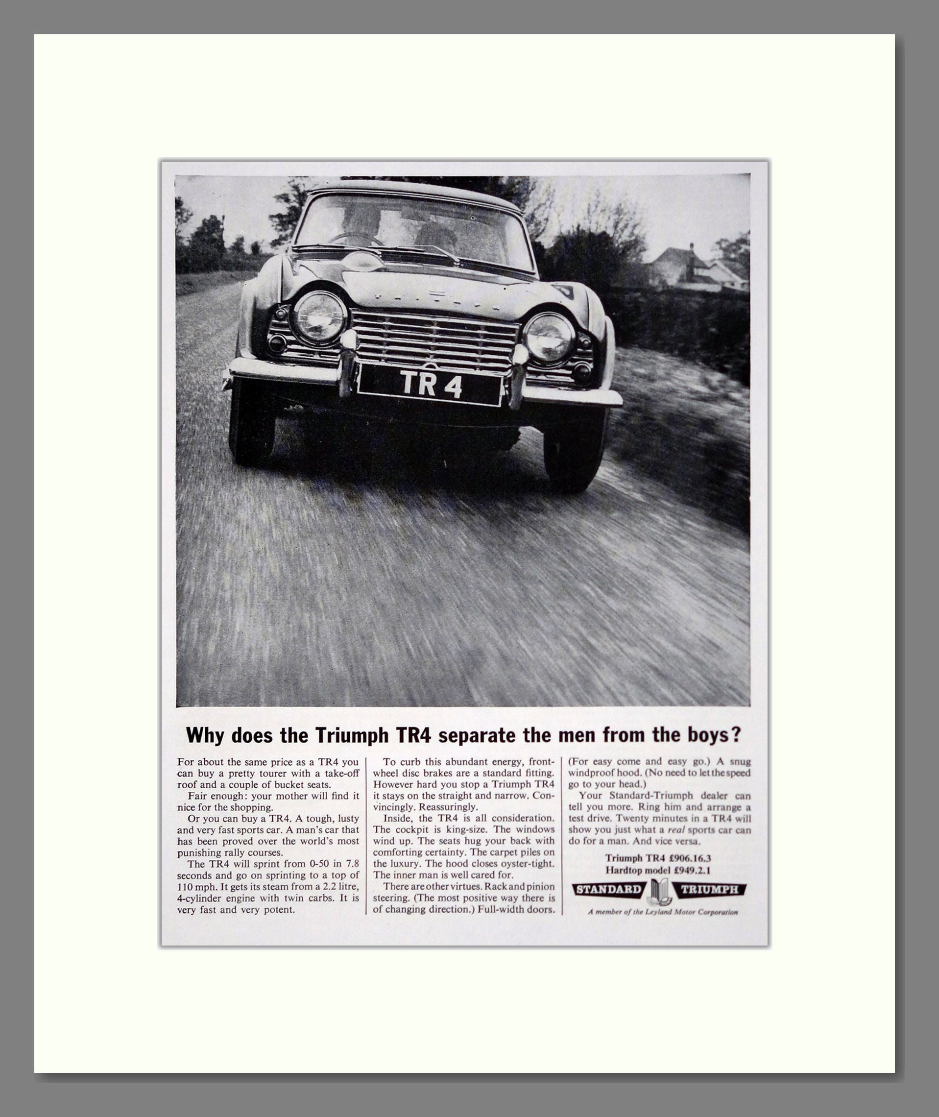 Triumph - TR4. Vintage Advert 1964 (ref AD61506)