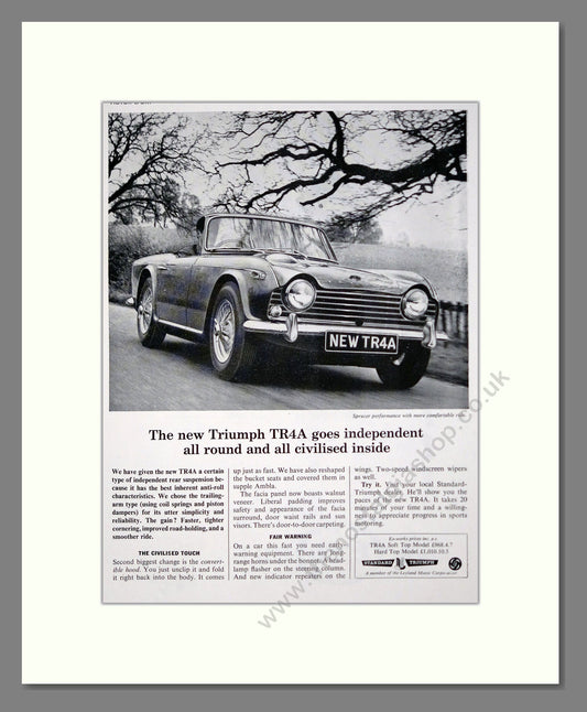 Triumph - TR4A. Vintage Advert 1965 (ref AD61508)