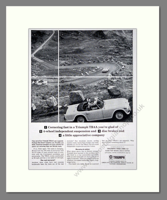 Triumph - TR4A. Vintage Advert 1966 (ref AD61509)