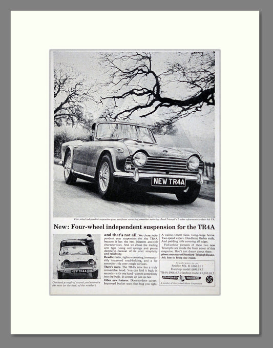 Triumph - TR4A. Vintage Advert 1965 (ref AD61511)