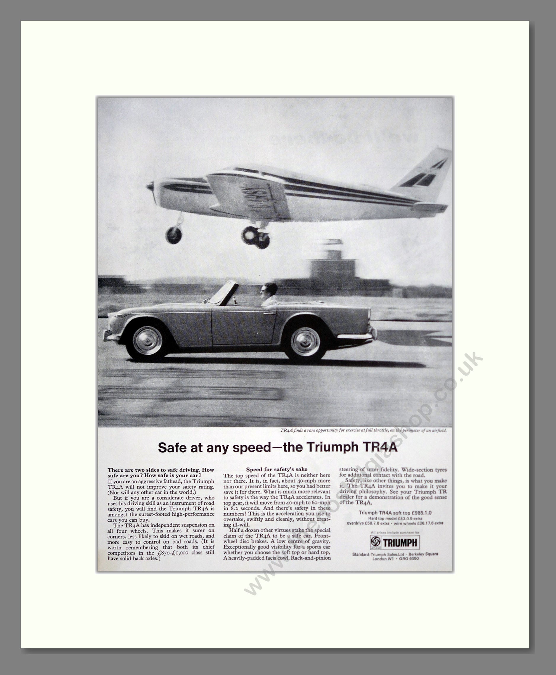 Triumph - TR4A. Vintage Advert 1967 (ref AD61513)