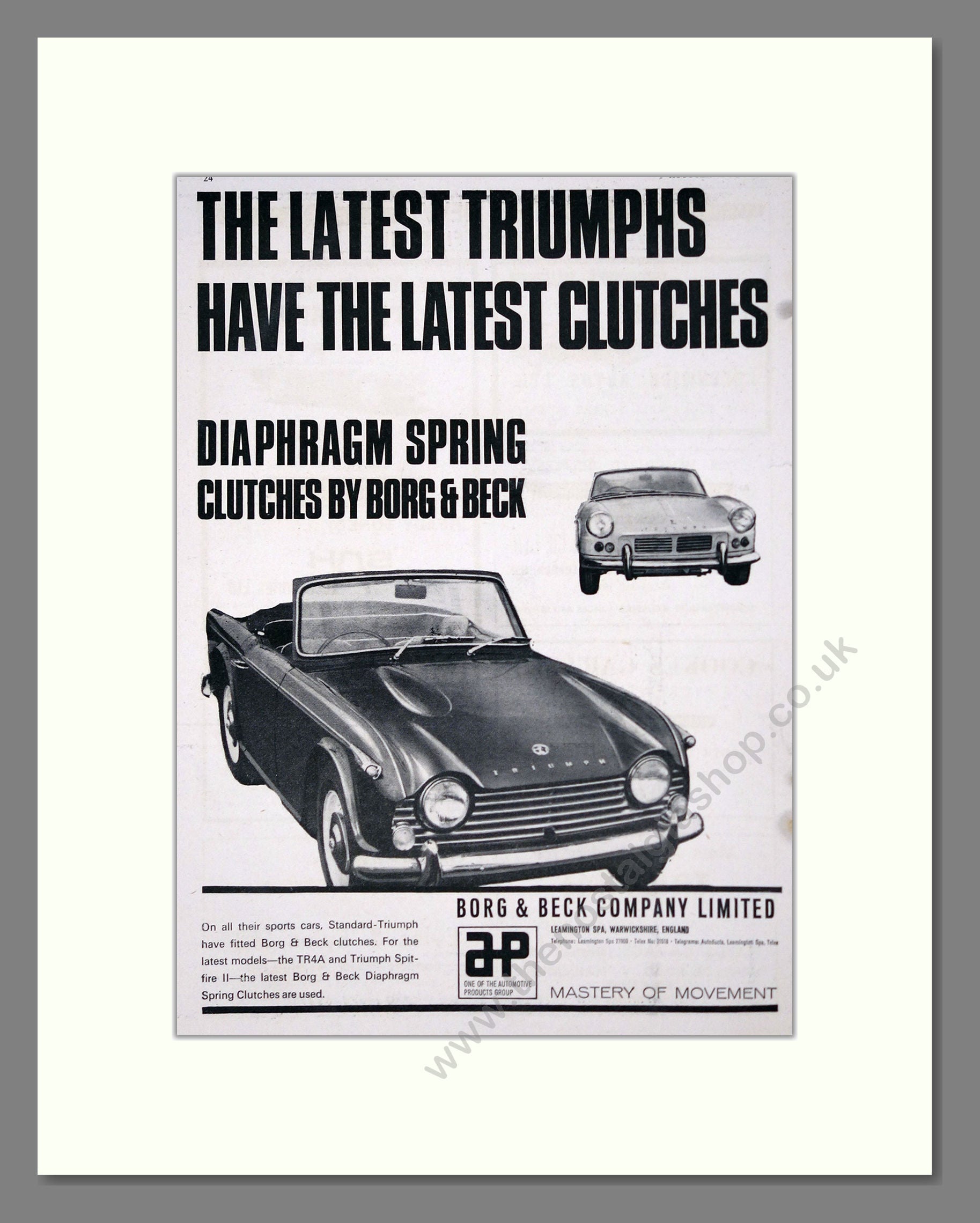 Triumph - TR4A. Vintage Advert 1965 (ref AD61514)
