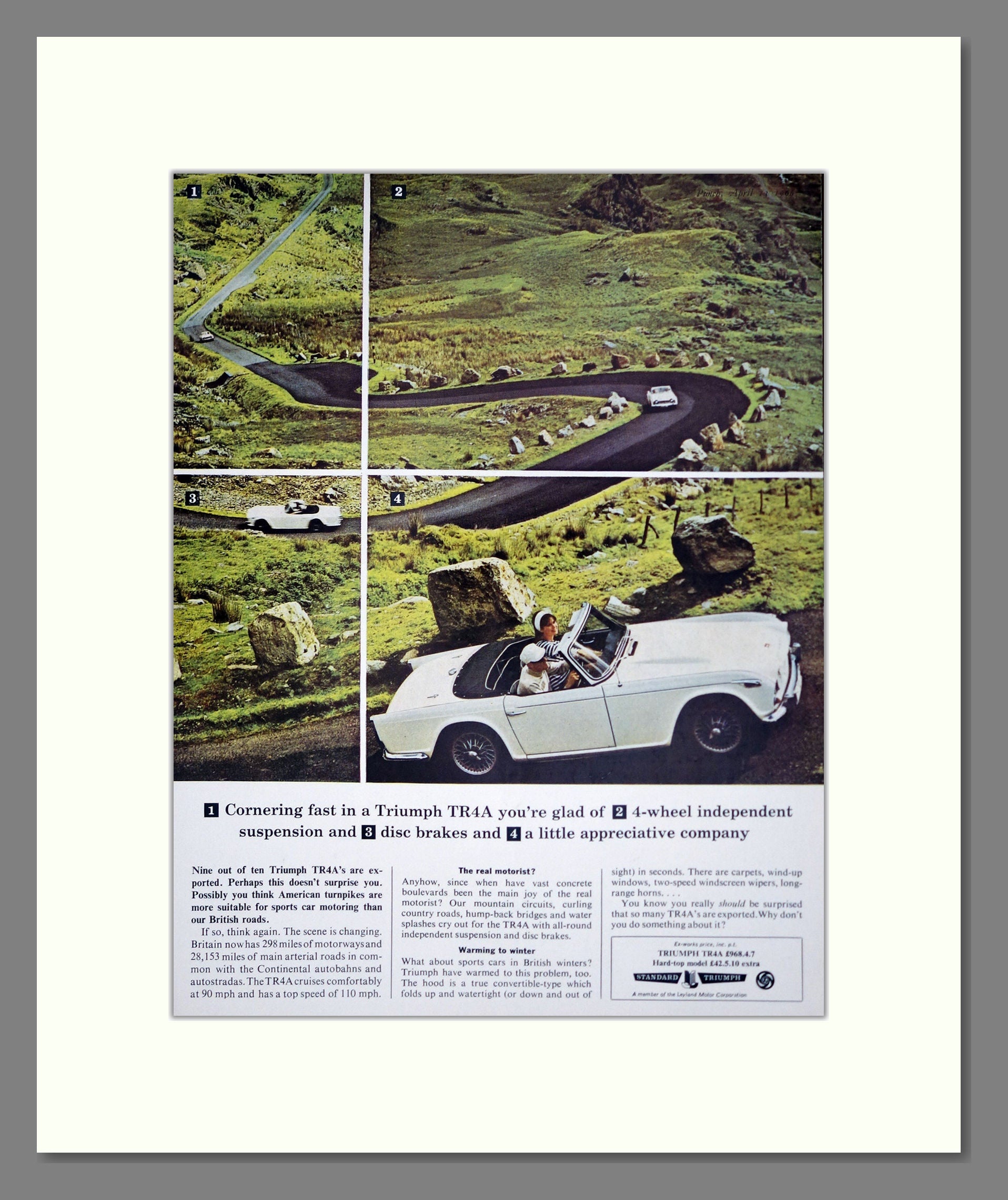 Triumph - TR4A. Vintage Advert 1966 (ref AD61516)