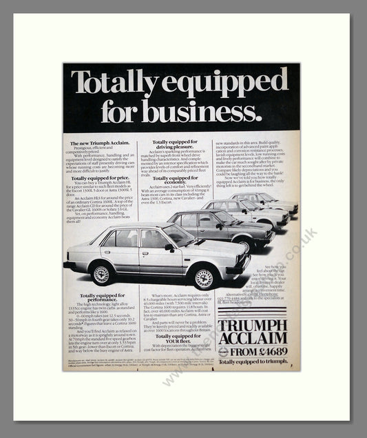 Triumph - Acclaim. Vintage Advert 1981 (ref AD61525)