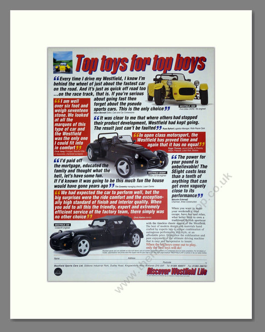 Westfield - Toys For The Boys. Vintage Advert 1996 (ref AD61532)