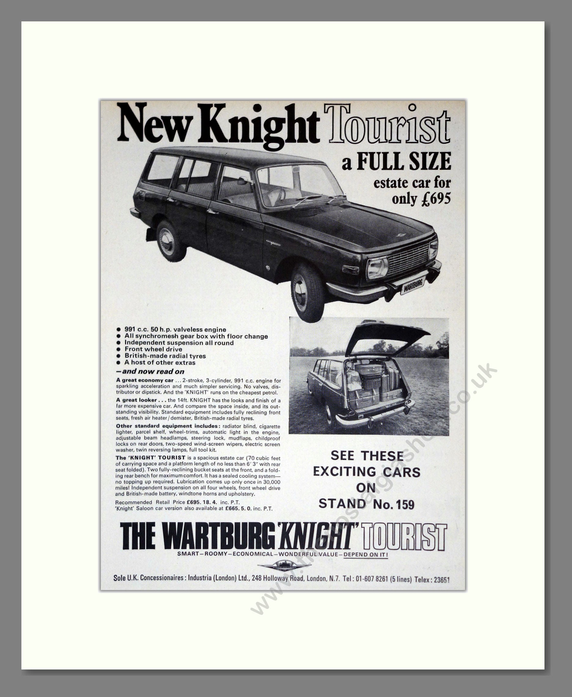 Wartburg - Knight Tourist Estate. Vintage Advert 1968 (ref AD61540)