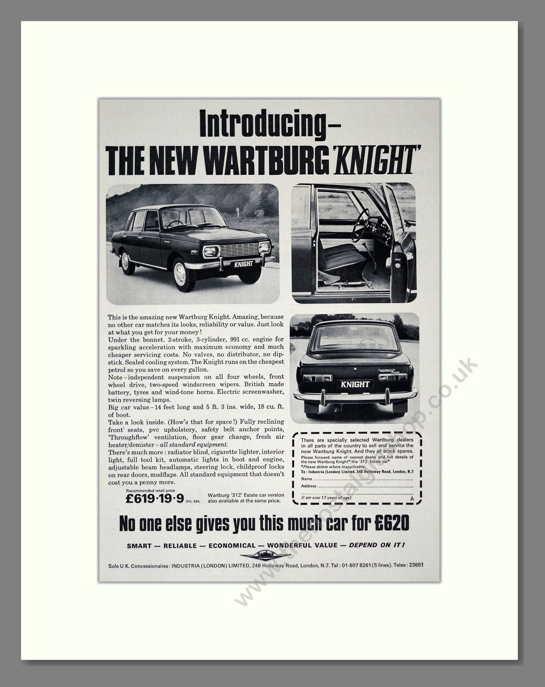 Wartburg - Knight. Vintage Advert 1967 (ref AD61547)