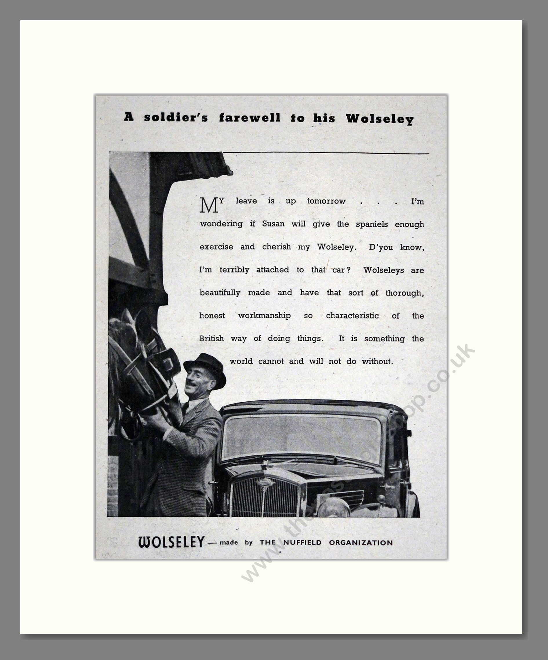 Wolseley - Soldier's Farewell. Vintage Advert 1943 (ref AD61563)
