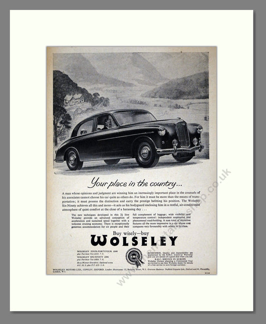 Wolseley - Buy Wisely. Vintage Advert 1956 (ref AD61565)