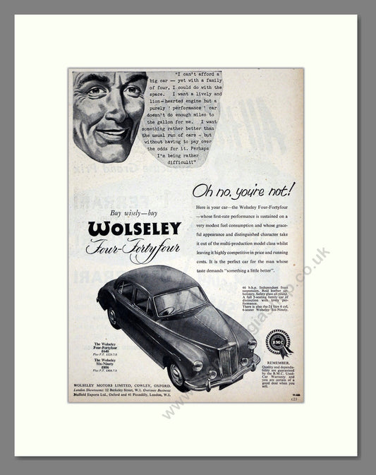 Wolseley - Four-Fortyfour. Vintage Advert 1956 (ref AD61567)