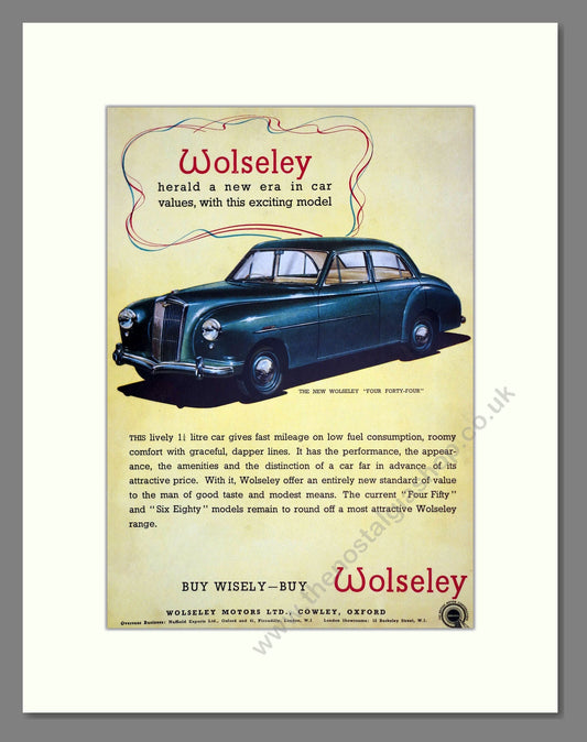 Wolseley - Four-Fortyfour. Vintage Advert 1952 (ref AD61568)