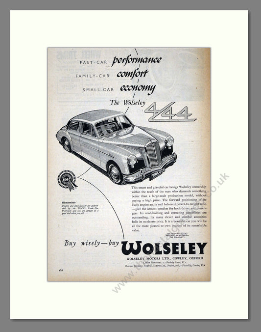 Wolseley - Four-Fortyfour. Vintage Advert 1955 (ref AD61570)