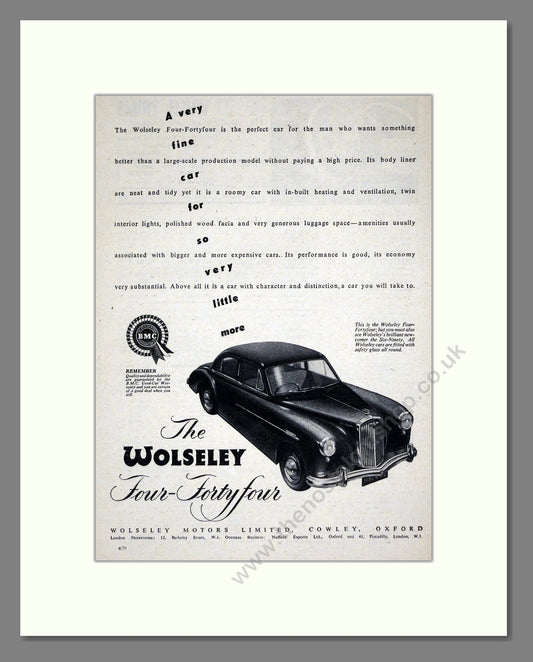 Wolseley - Four-Fortyfour. Vintage Advert 1955 (ref AD61572)