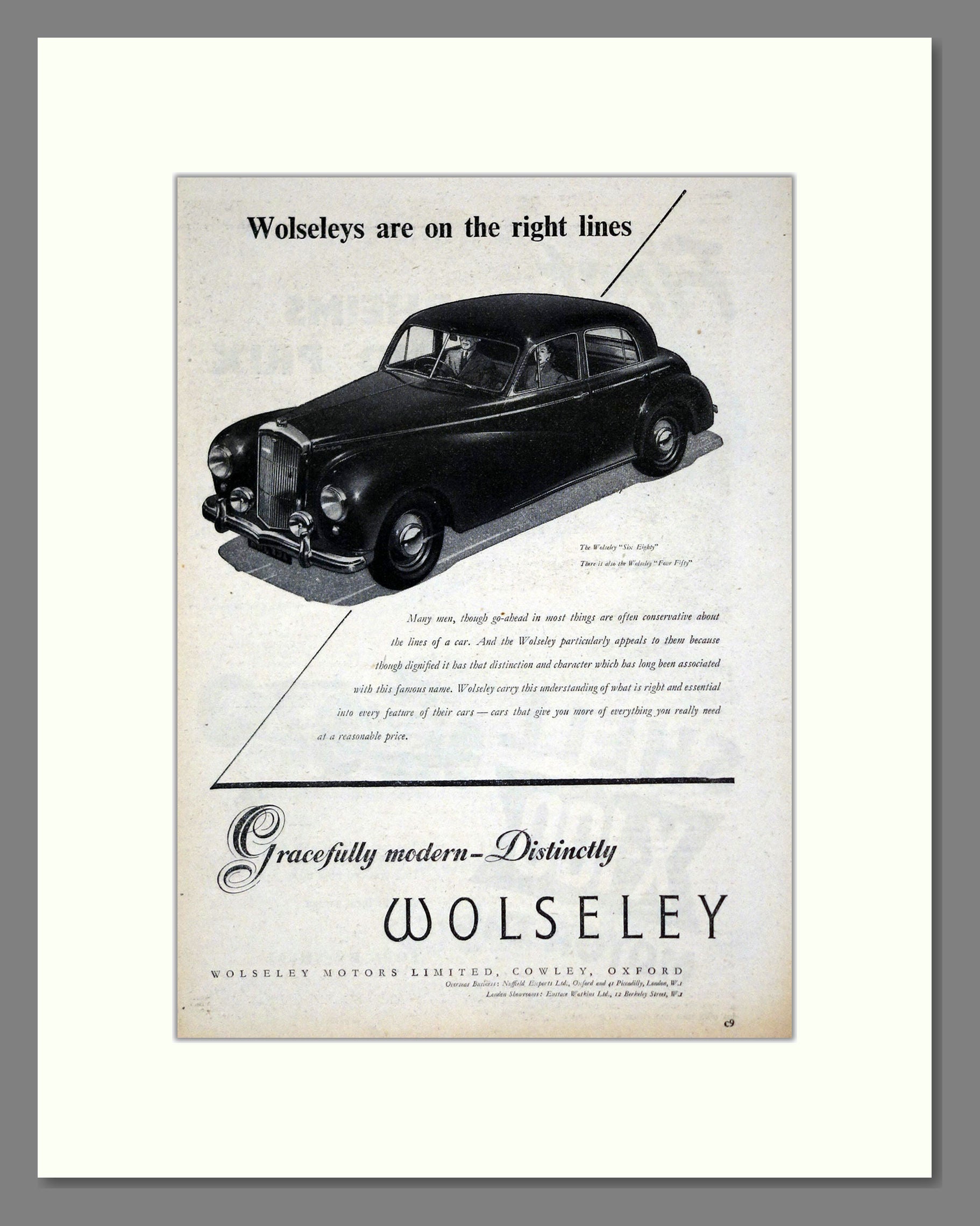 Wolseley - Six-Eighty. Vintage Advert 1952 (ref AD61575)