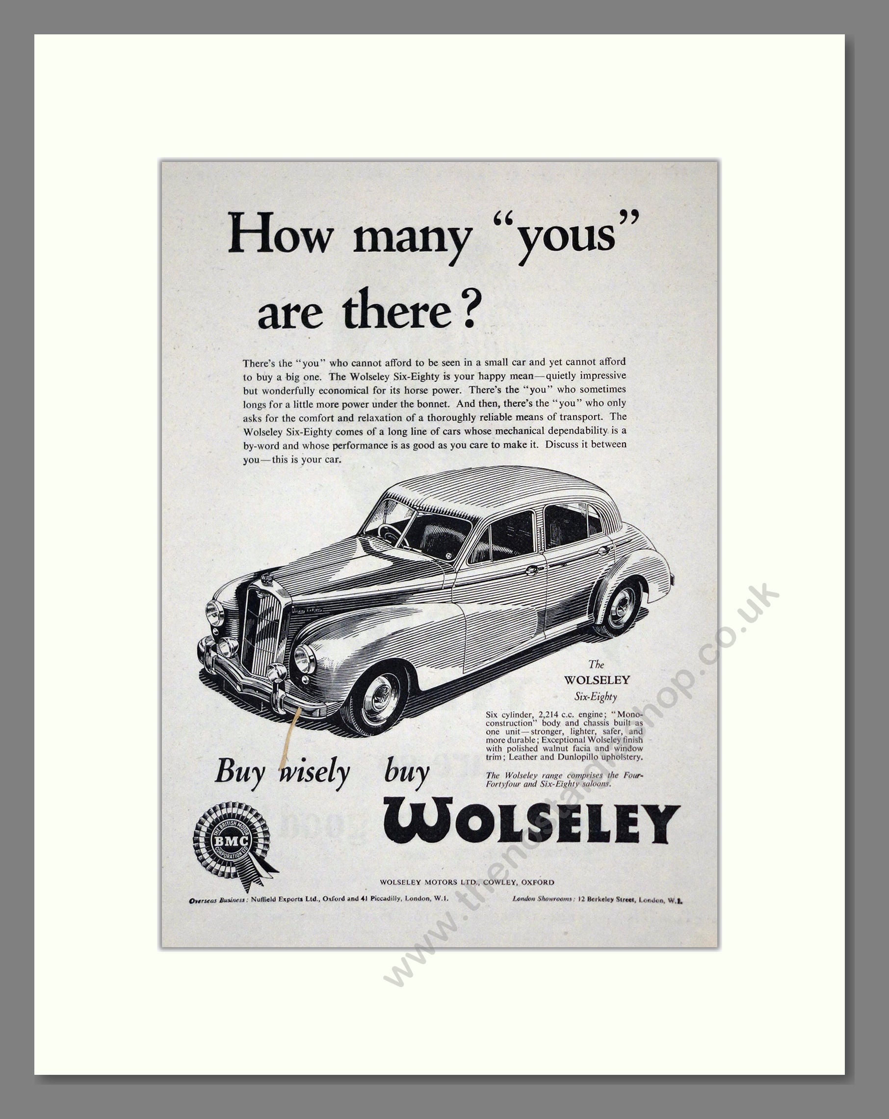 Wolseley - Six-Eighty. Vintage Advert 1953 (ref AD61579)
