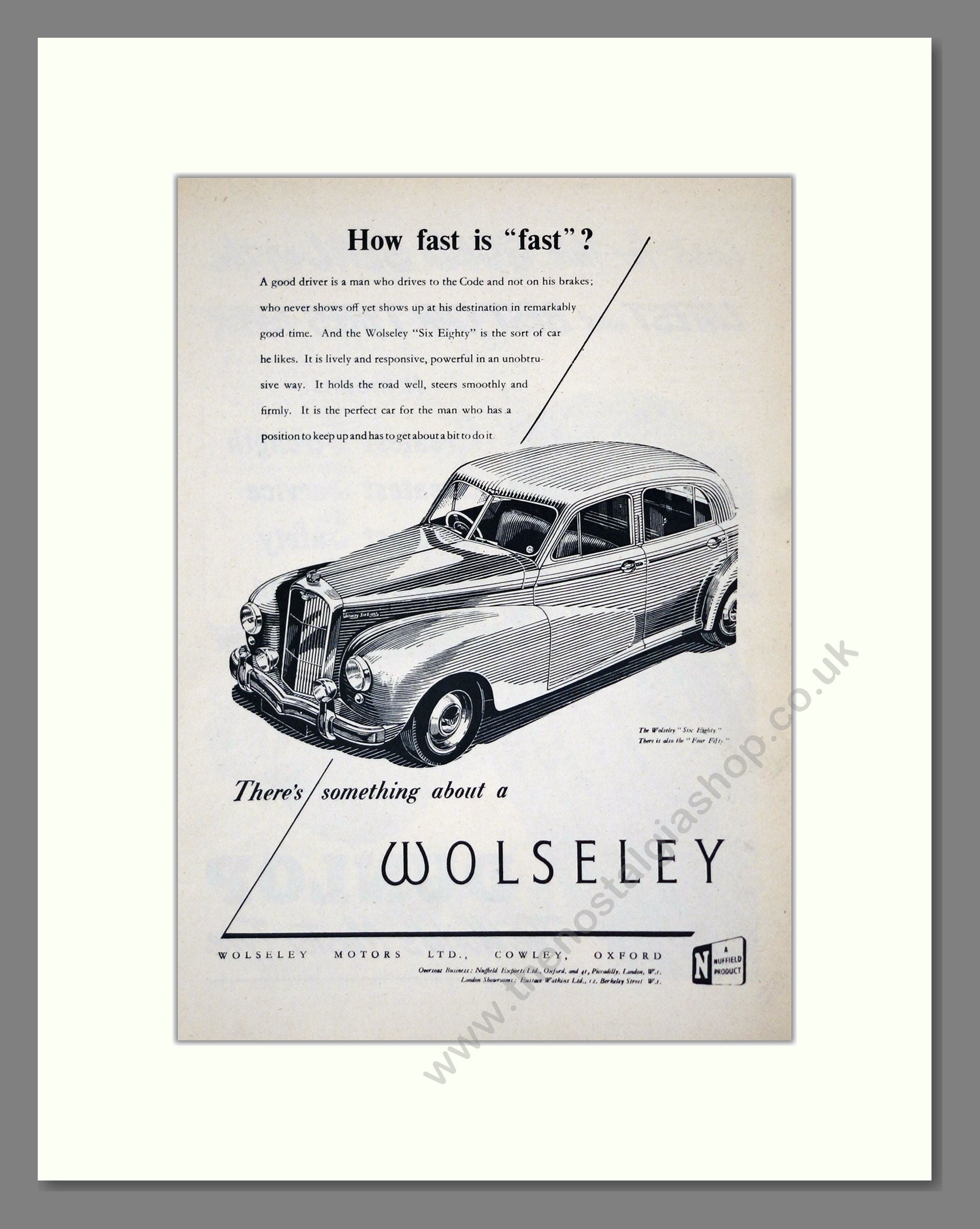 Wolseley - Six-Eighty. Vintage Advert 1952 (ref AD61580)