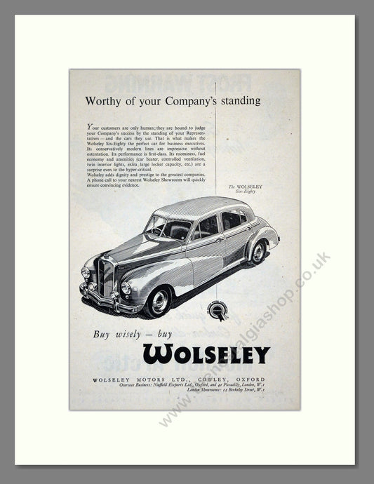 Wolseley - Six-Eighty. Vintage Advert 1953 (ref AD61581)