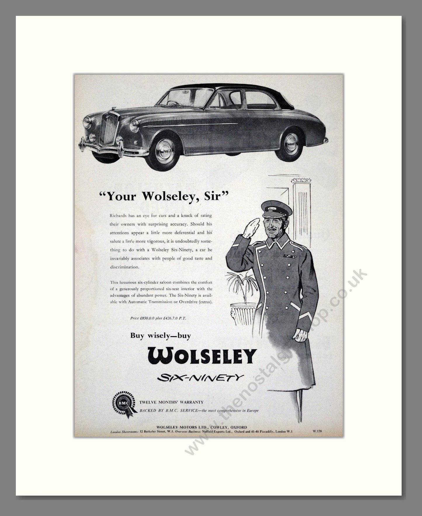 Wolseley - Six-Ninety. Vintage Advert 1959 (ref AD61584)