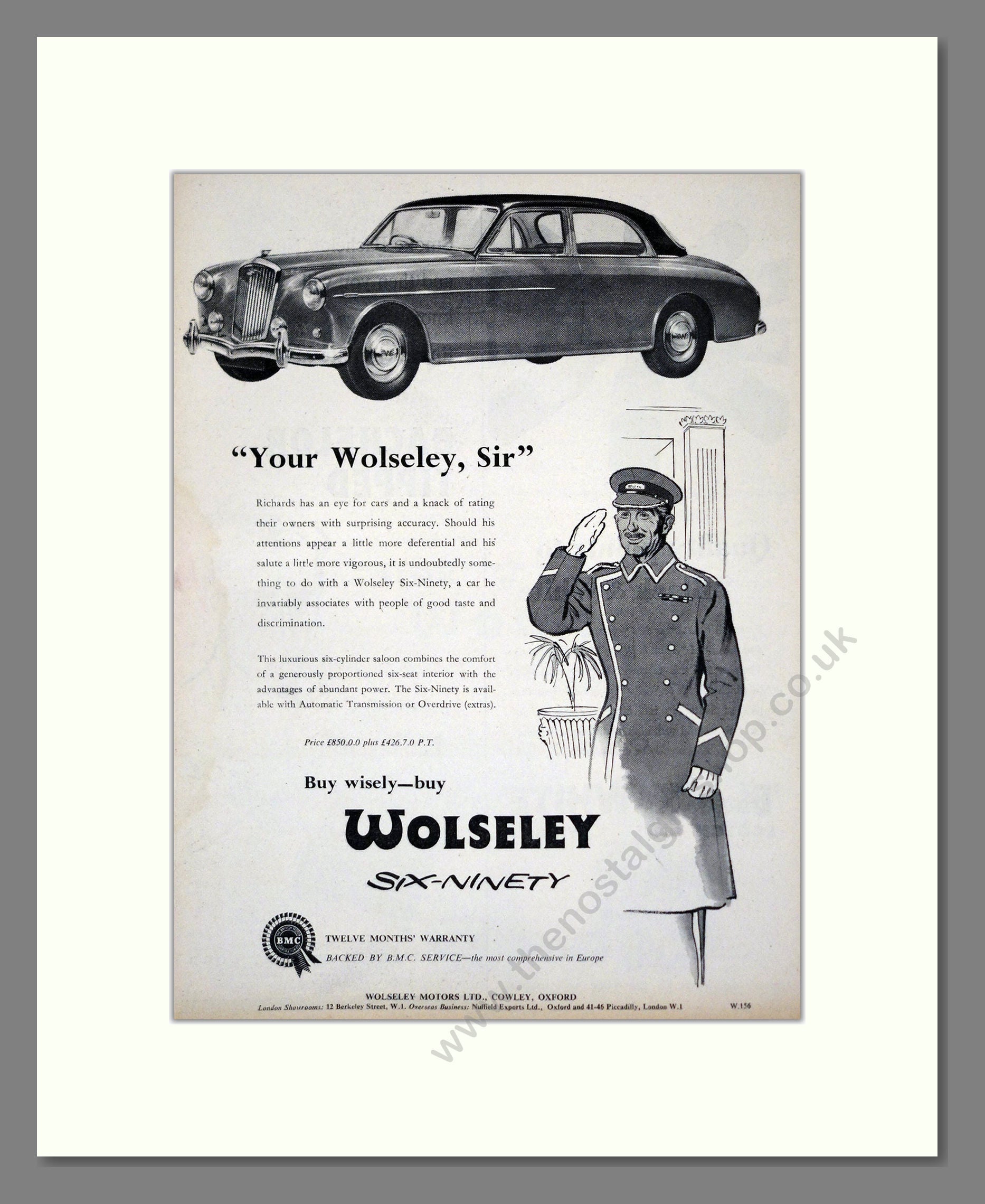 Wolseley - Six-Ninety. Vintage Advert 1959 (ref AD61584)