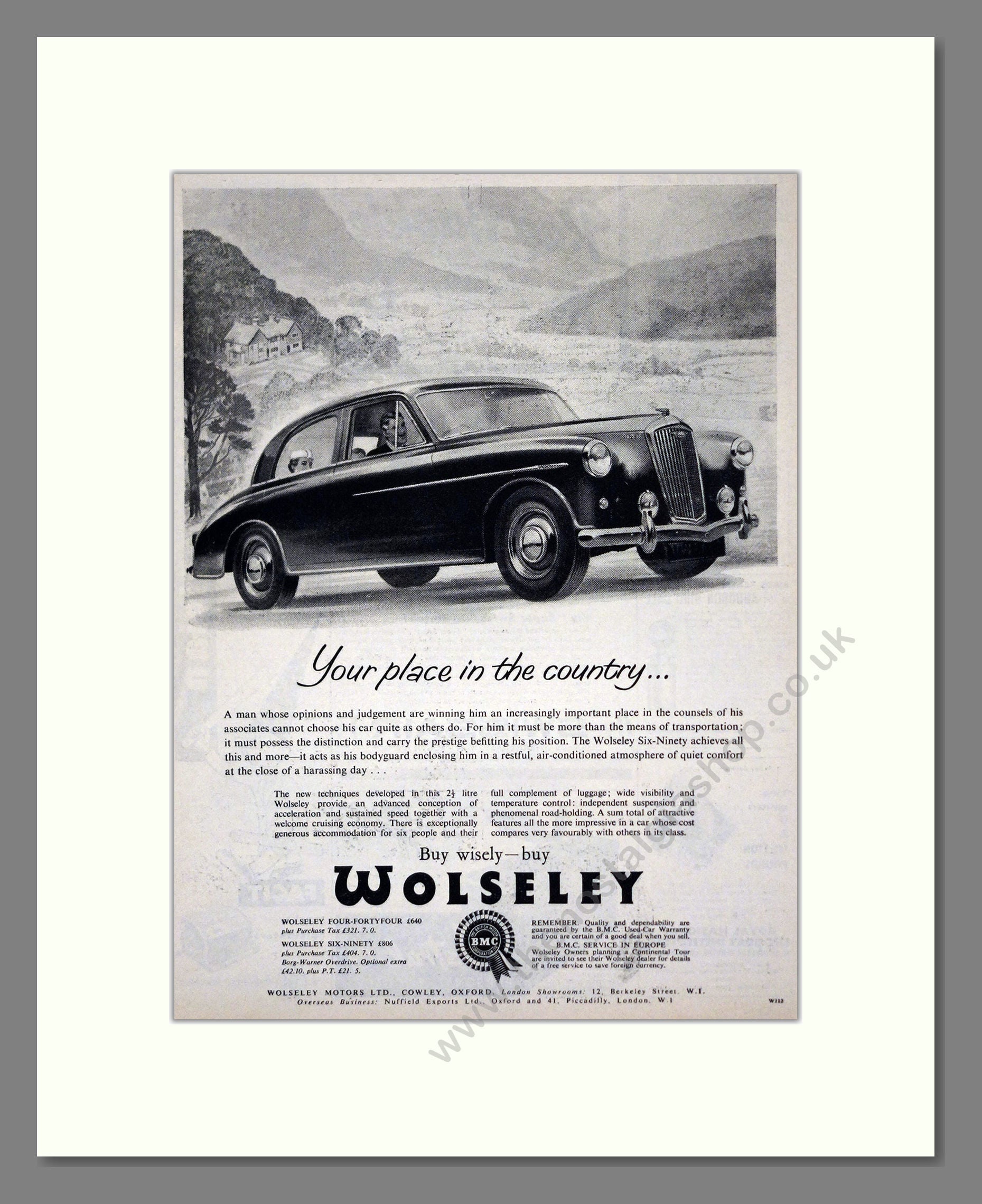 Wolseley - Six-Ninety. Vintage Advert 1956 (ref AD61588)
