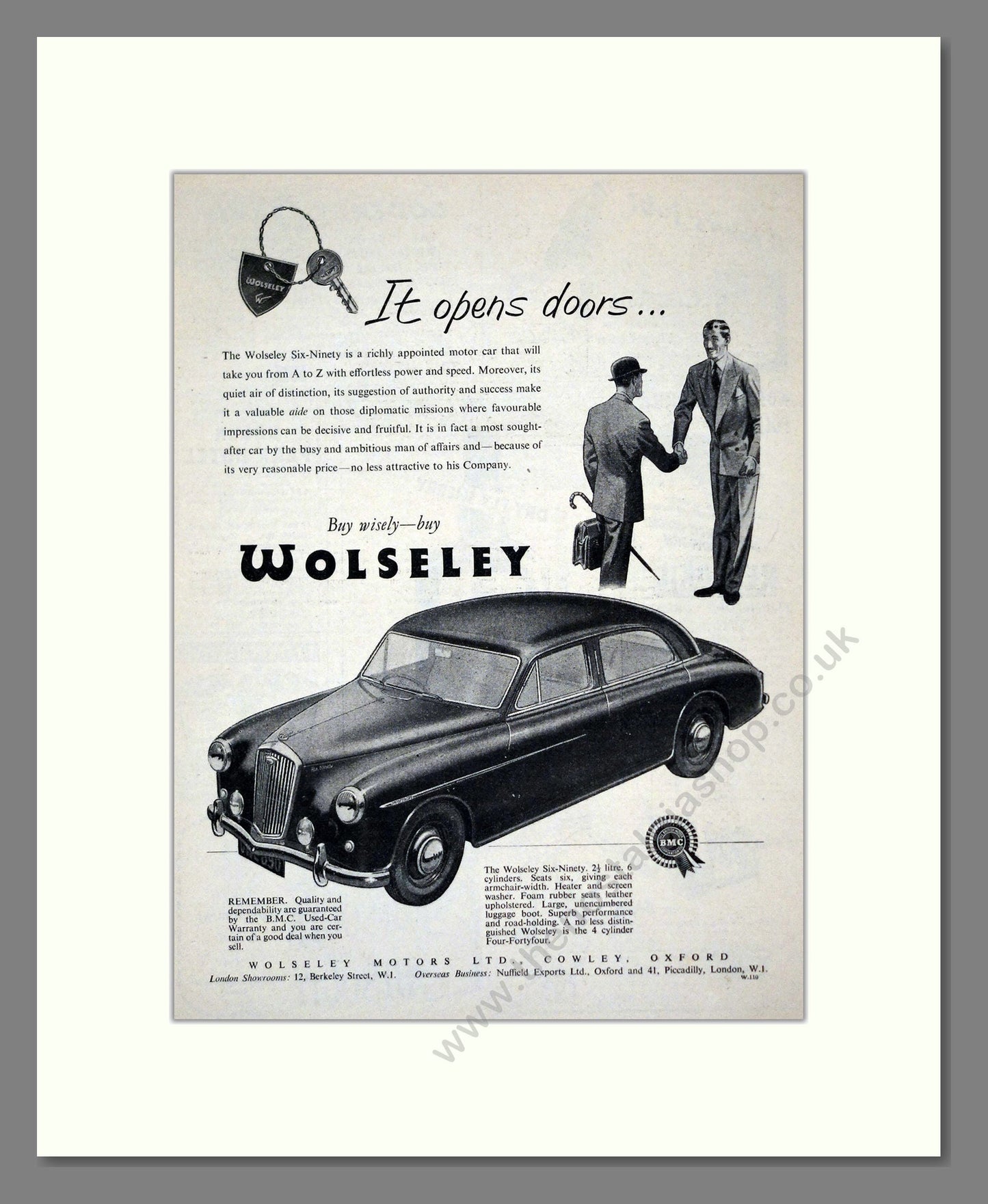 Wolseley - Six-Ninety. Vintage Advert 1956 (ref AD61589)