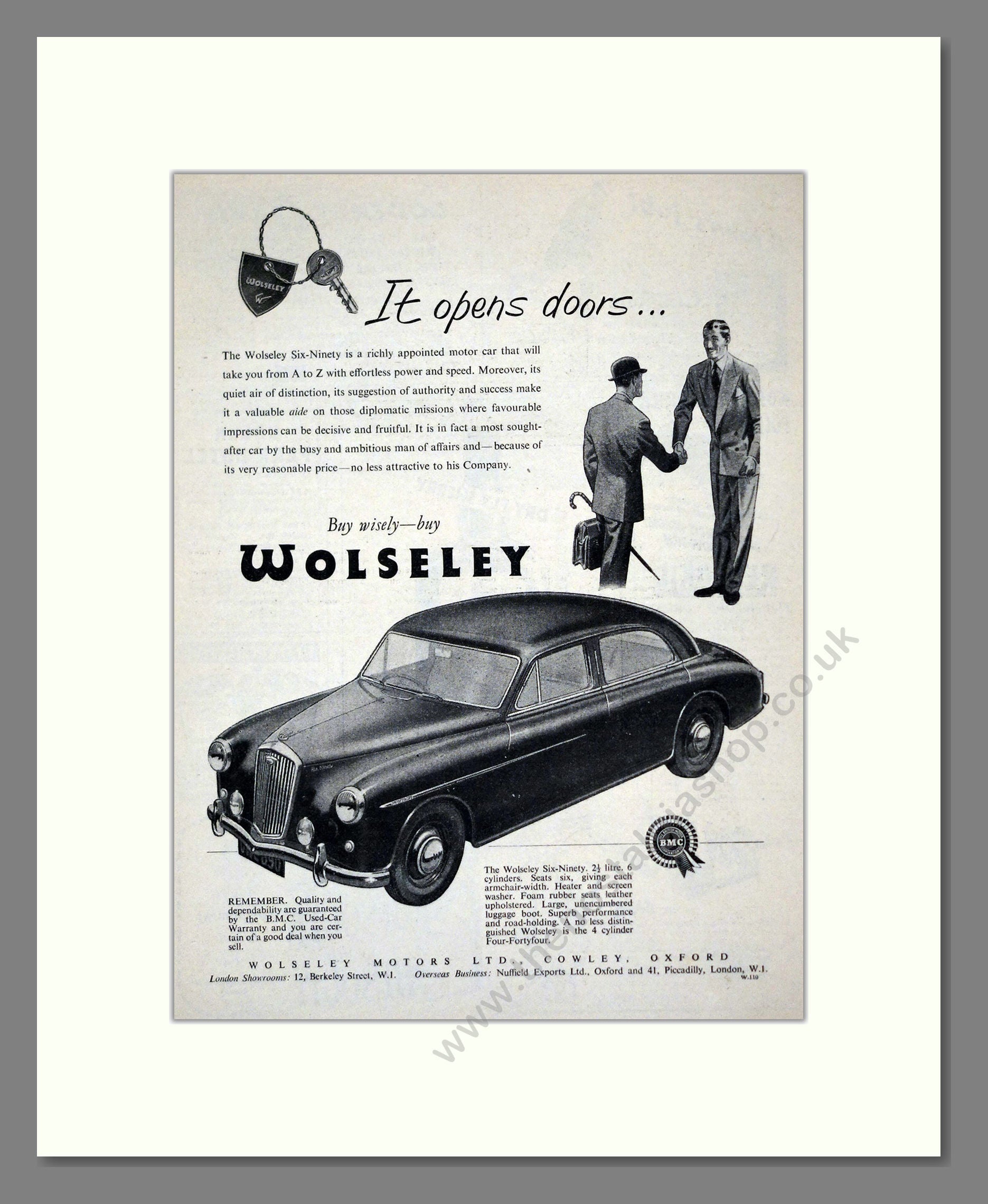 Wolseley - Six-Ninety. Vintage Advert 1956 (ref AD61589)