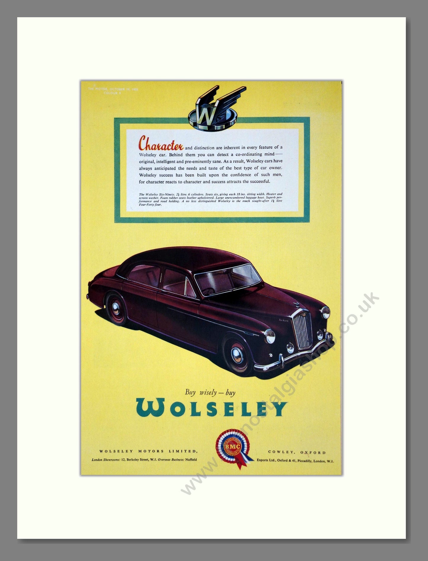 Wolseley - Six-Ninety. Vintage Advert 1955 (ref AD61593)