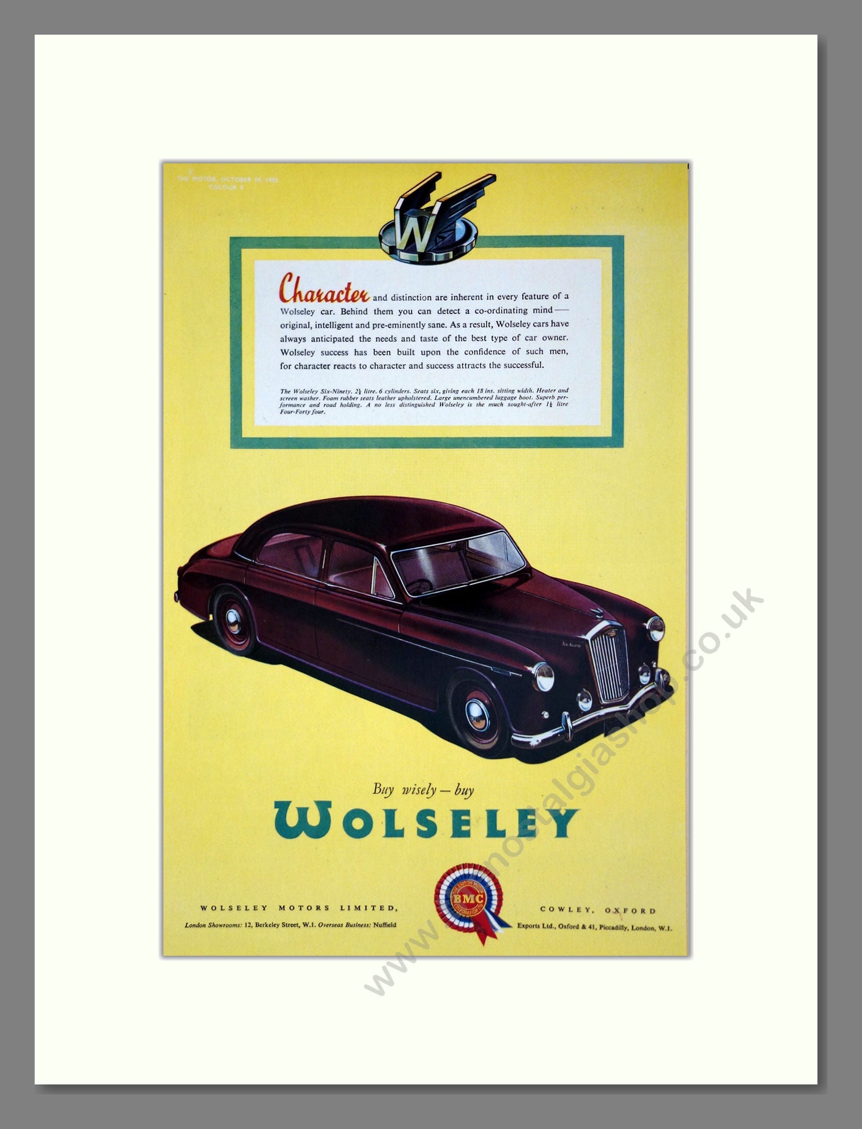 Wolseley - Six-Ninety. Vintage Advert 1955 (ref AD61593)
