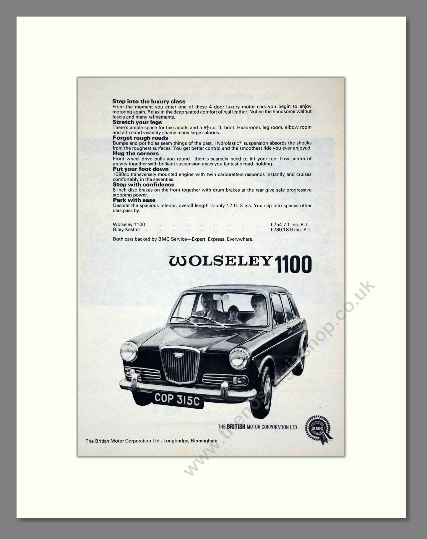 Wolseley - 1100. Vintage Advert 1965 (ref AD61594)