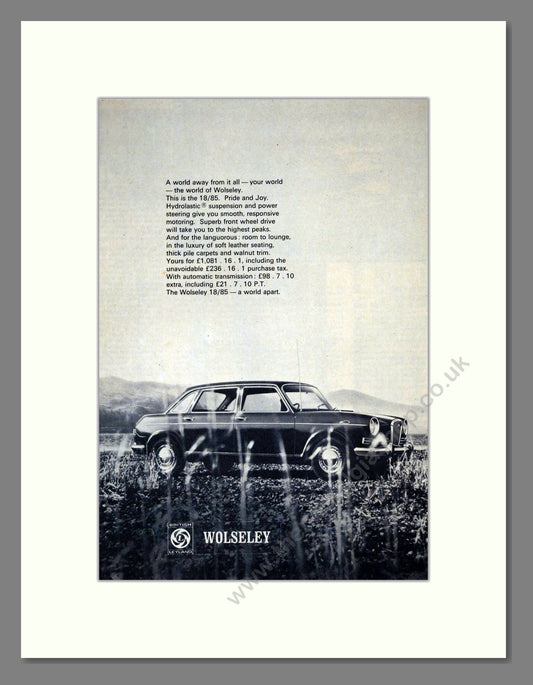 Wolseley - 18/85. Vintage Advert 1968 (ref AD61598)