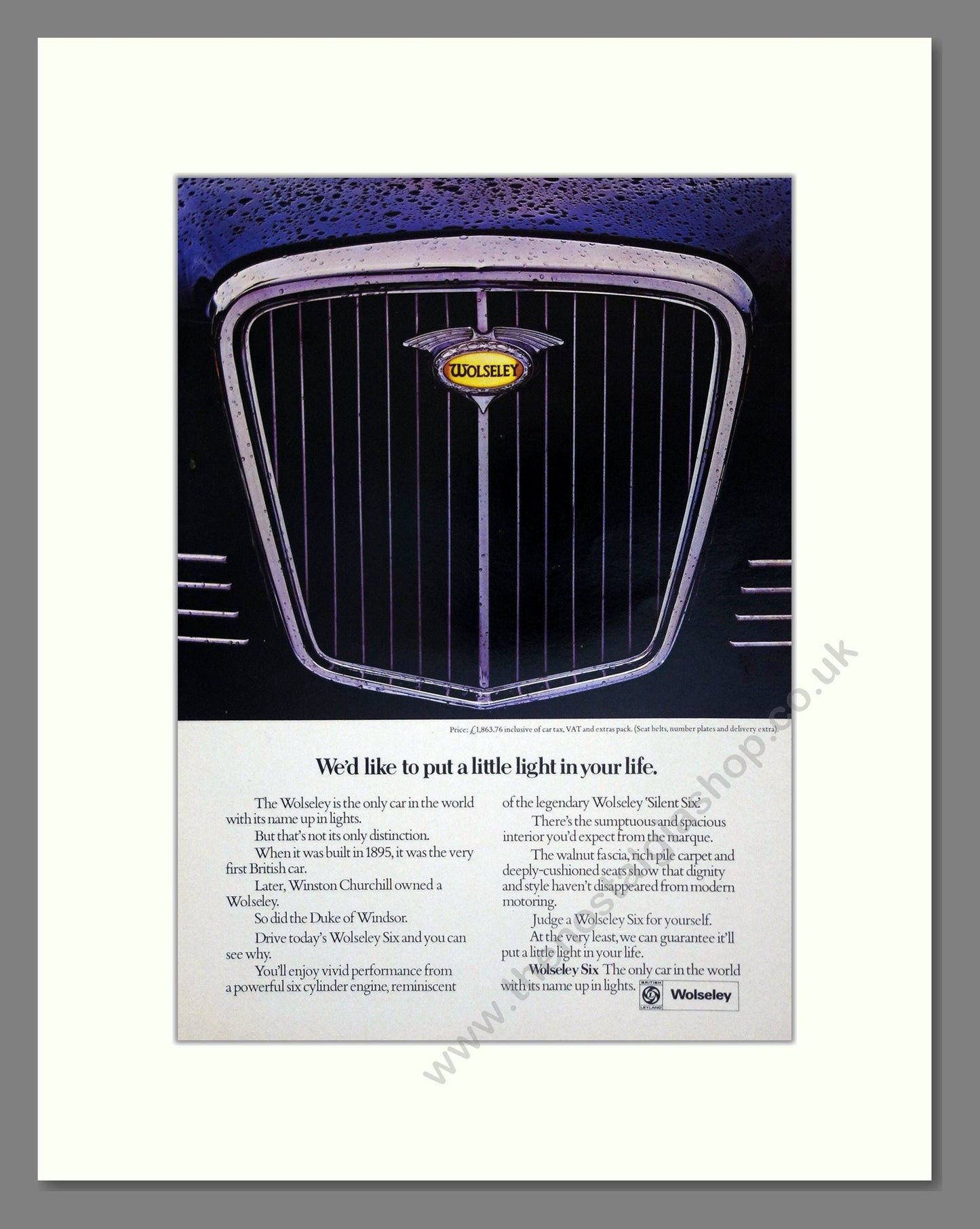 Wolseley - Six. Vintage Advert 1974 (ref AD61605)