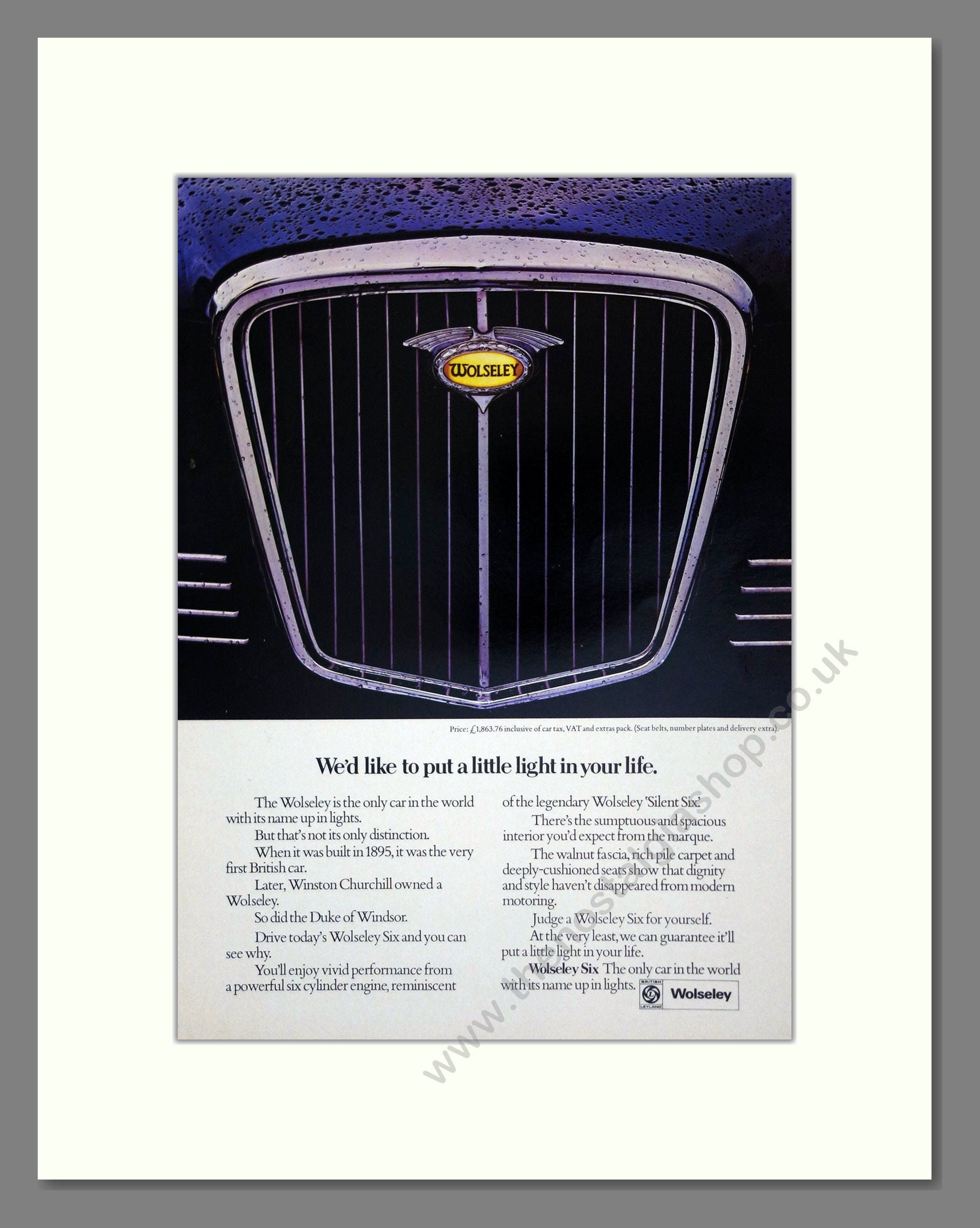 Wolseley - Six. Vintage Advert 1974 (ref AD61605)
