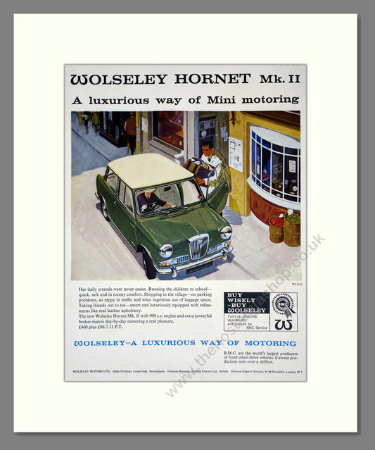Wolseley - Hornet Mk II. Vintage Advert 1964 (ref AD61610)