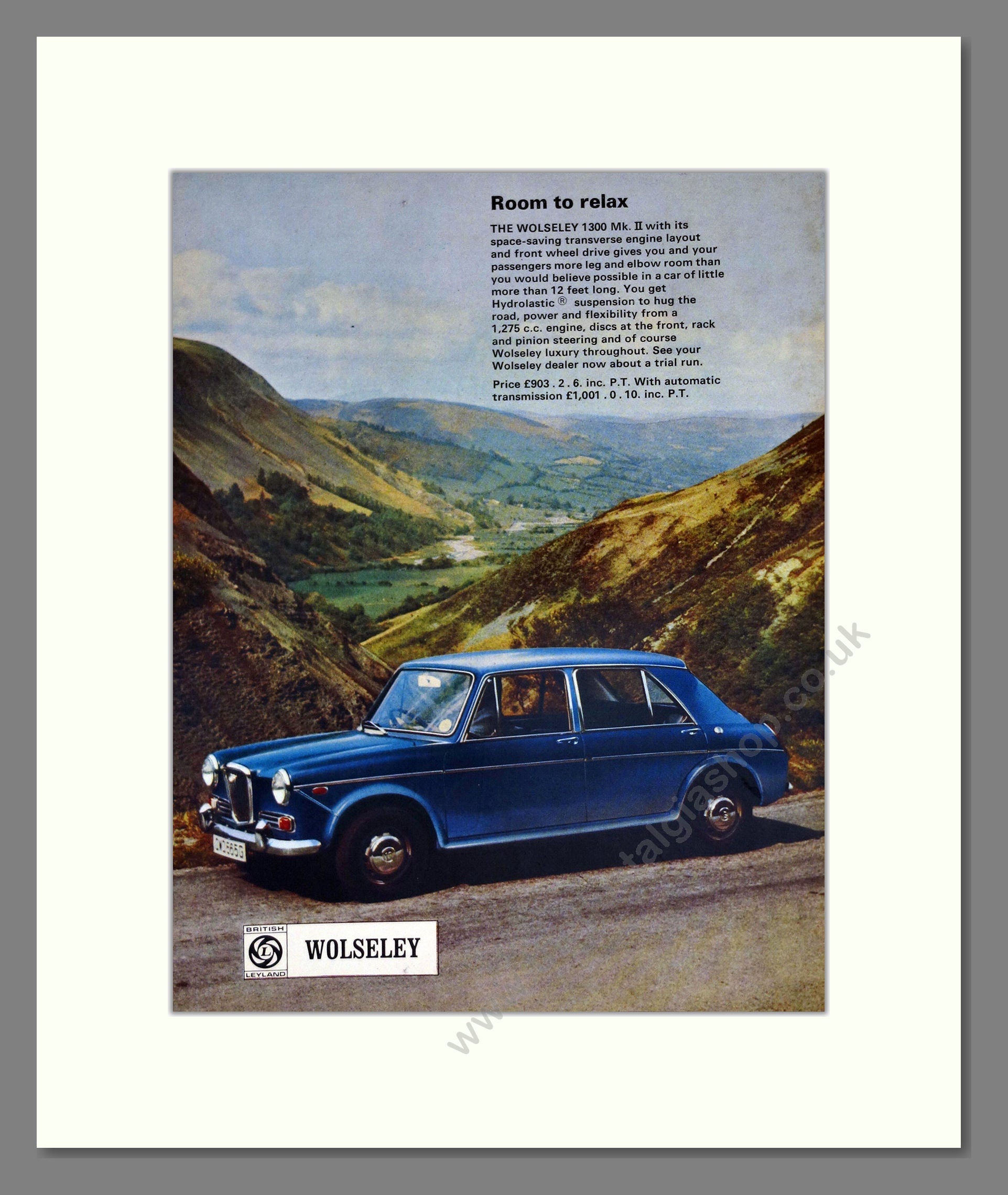Wolseley - 1300 Mk II. Vintage Advert 1969 (ref AD61618)