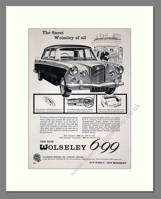 Wolseley - 6-99. Vintage Advert 1959 (ref AD61623)